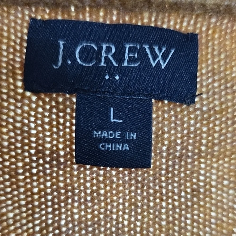 J. Crew Factory Men's  Sweater Wool‎ Blend Golden Caramel Crew Neck Sz L EUC.